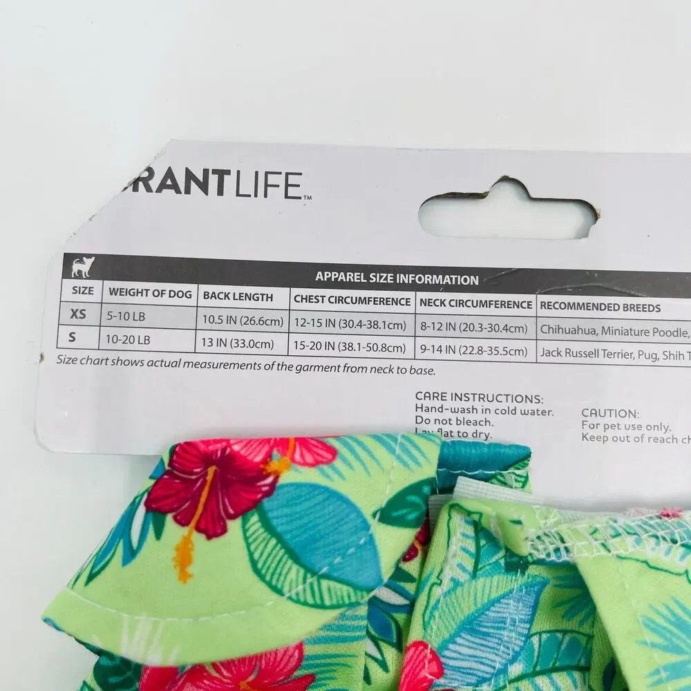 VIBRANT LIFE Pet Apparel Hawaiian Shirt Size Extra Small NWT For Dogs 5-10lbs